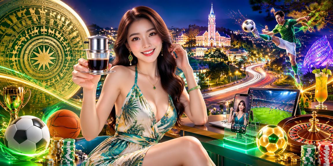Người dùng trẻ tại Đà Lạt uống cà phê và chơi casino trực tuyến buổi tối